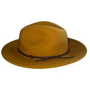 Universal Thread Women's 100% Wool Fedora Hat In Mustard Yellow NWOT